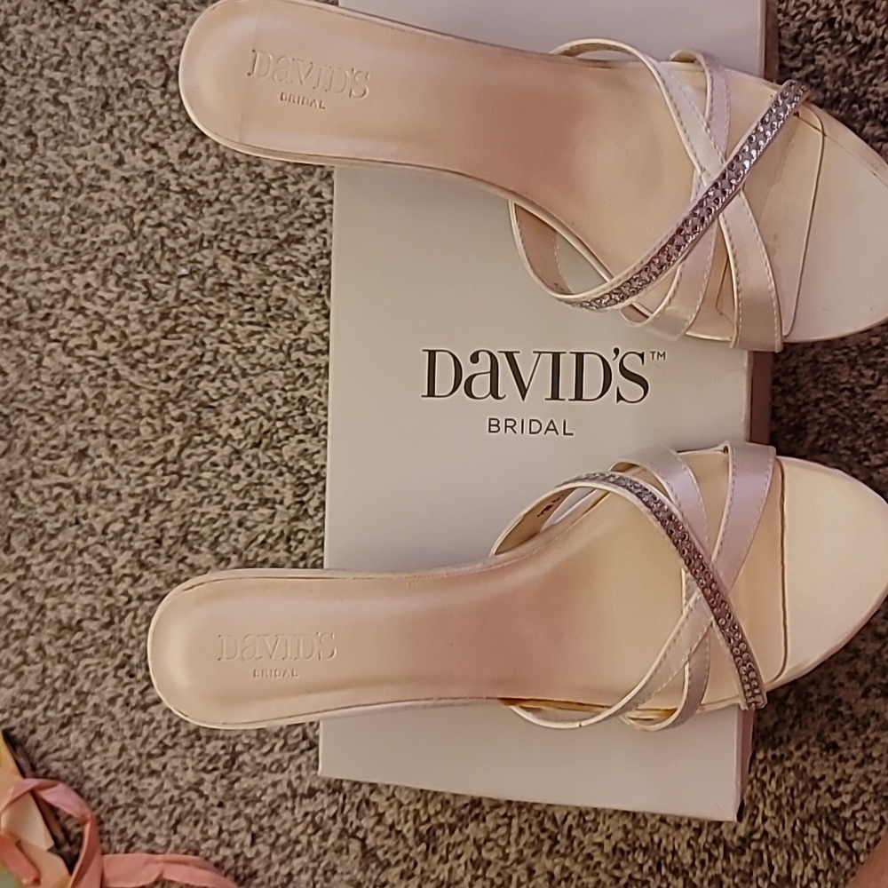 Bridal / Prom Dyeable "Riley" David's Bridal Shoe Size 10 VGUC